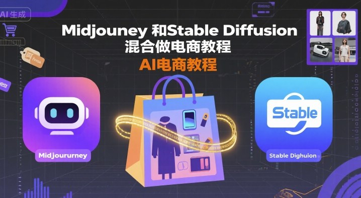 Midjourney和Stable Diffusion混合做电商教程-ai电商教程-老K资源网