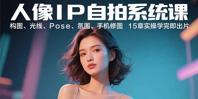 人像IP自拍系统课：构图、光线、Pose、氛围、手机修图 15章实操学完即出片-老K资源网