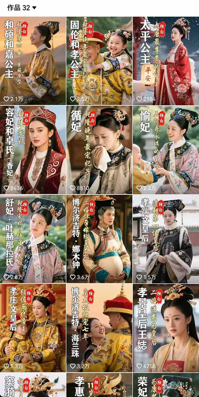 历史女性人物创作课：独白文案+AI克隆+蒙版剪辑，3个月涨粉22w+副业月入3w-老K资源网