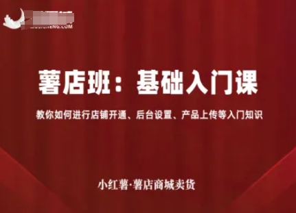 小红薯薯店商城卖货，基础入门课，教你如何进行店铺开通、后台设置、产品上传等入门知识-老K资源网