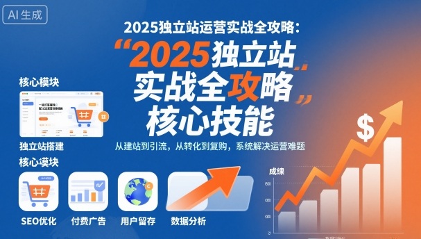 2025独立站运营实战全攻略，一站式掌握独立站运营核心技能-老K资源网