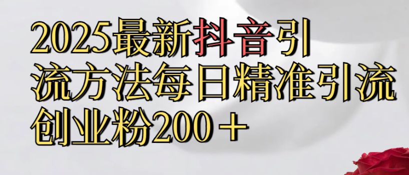 真实免费分享2025最新,抖音引流,方法每日精准引流创业粉300＋-老K资源网