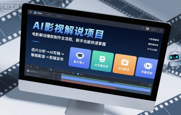 AI影视解说项目，电影解说爆款制作全流程，新手也能快速掌握-老K资源网