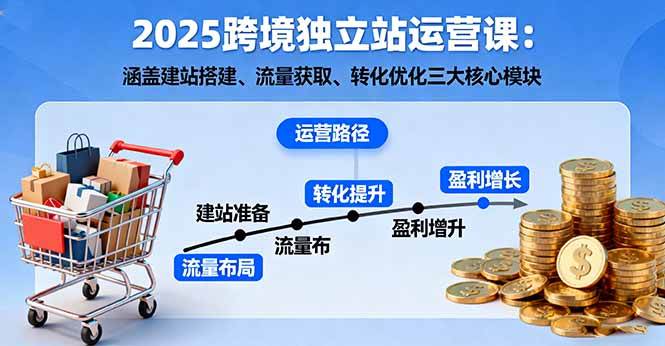 （16211期）2025跨境独立站运营课：涵盖建站搭建、流量获取、转化优化三大核心模块-老K资源网