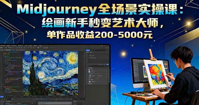 (16125期)Midjourney全场景实操课:绘画新手秒变艺术大师,单作品收益200-5000元-老K资源网