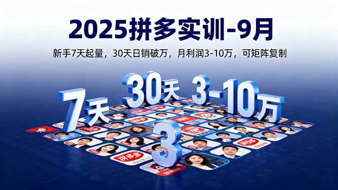 （16008期）2025拼多多实训-9月：新手7天起量,30天日销破万,月利润3-10万,可矩阵复制-老K资源网
