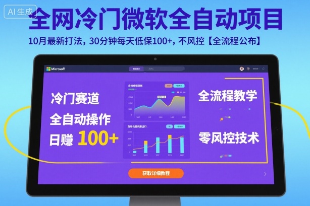 全网冷门微软全自动挂G项目，10月最新打法，30分钟每天低保100+，不风控【全流程公布】【揭秘】-老K资源网