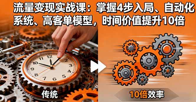 （16197期）流量变现实战课：掌握4步入局、自动化系统、高客单模型，时间价值提升10倍-老K资源网