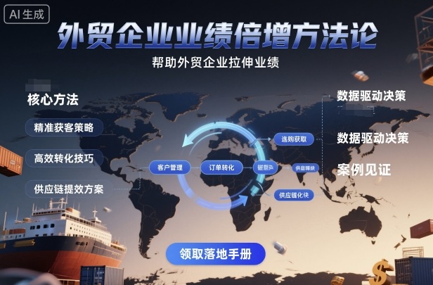 外贸企业业绩倍增方法论，帮助外贸企业拉伸业绩-老K资源网