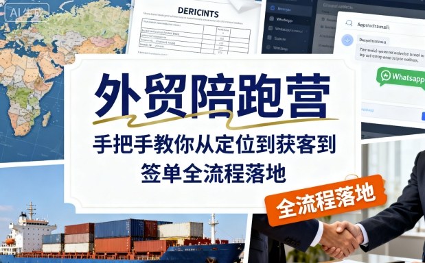 外贸陪跑营，手把手教你从定位到获客到签单全流程落地-老K资源网