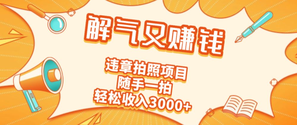 2025最新违章拍照赚钱，解气又赚钱的项目，随手一拍，轻松收入3000+-老K资源网