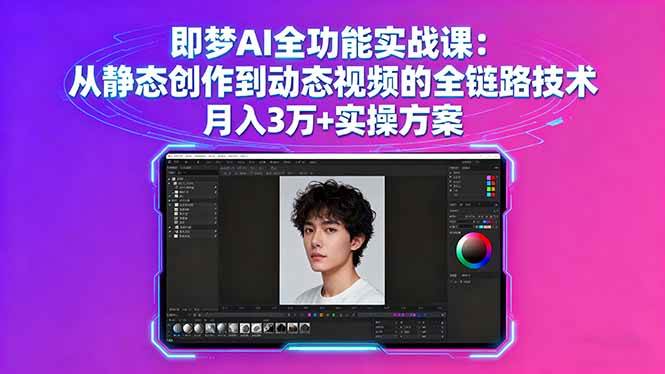 （16053期）即梦AI全功能实战课：从静态创作到动态视频的全链路技术 月入3万+实操方案-老K资源网