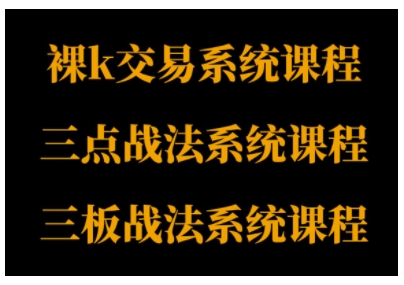 裸K体系、三点体系、三板体系三套系统课程，从基础到进阶，助力交易者构建系统化交易思路-老K资源网