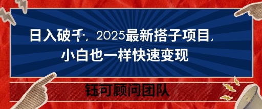 日入破K，2025最新搭子项目，小白也一样快速变现-老K资源网