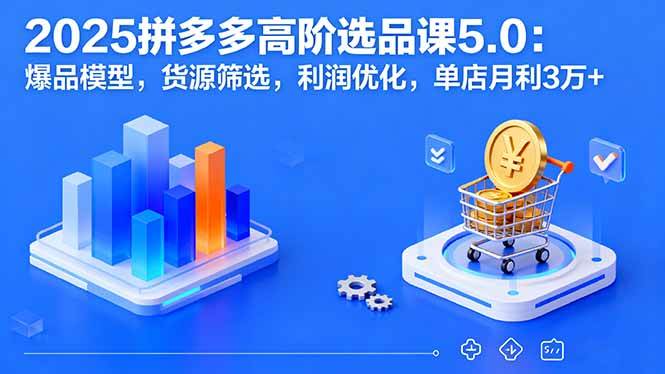 （16019期）2025拼多多高阶选品课5.0：爆品模型，货源筛选，利润优化，单店月利3万+-老K资源网