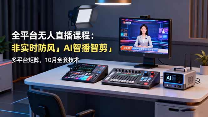 （16279期）全平台无人直播课程：非实时防风＋AI智播智剪＋多平台矩阵，10月全套技术-老K资源网