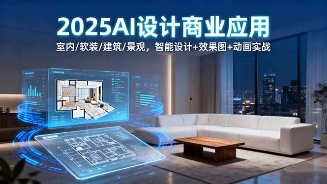 （16052期）2025AI设计商业应用：室内/软装/建筑/景观，智能设计+效果图+动画实战-老K资源网
