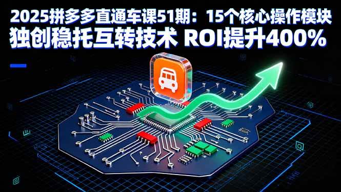 （16020期）2025拼多多直通车课51期：15个核心操作模块 独创稳托互转技术 ROI提升400%-老K资源网