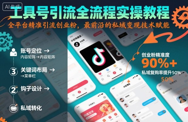 工具号引流全流程保姆级实操教程，全平台精准引流创业粉，最前沿的私域变现技术赋能-老K资源网
