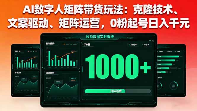 （16050期）AI数字人矩阵带货玩法：克隆技术、文案驱动、矩阵运营，0粉起号日入千元-老K资源网