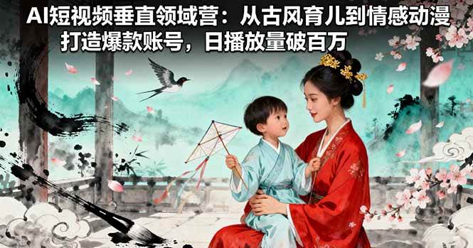 （16195期）AI短视频垂直领域营：从古风育儿到情感动漫，打造爆款账号,日播放量破百万-老K资源网