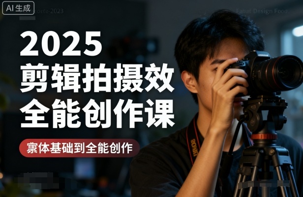 2025剪辑拍摄特效全能创作课，零基础到全能创作-老K资源网
