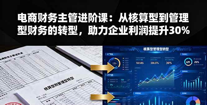 （16193期）电商财务主管进阶课：从核算型到管理型财务的转型，助力企业利润提升30%-老K资源网
