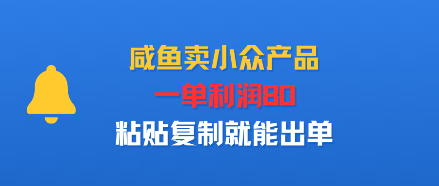 咸鱼卖小众产品，一单利润80，粘贴复制就能出单-老K资源网