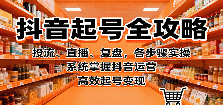 抖音起号全攻略，投流、直播、复盘，各步骤实操，系统掌握抖音运营，高效起号变现-老K资源网
