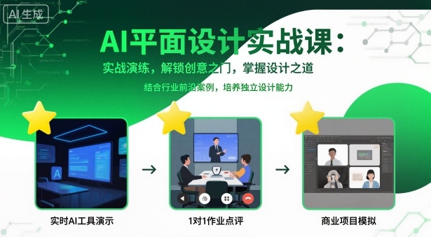 AI平面设计实战课，实战演练，解锁创意之门，掌握设计之道-老K资源网