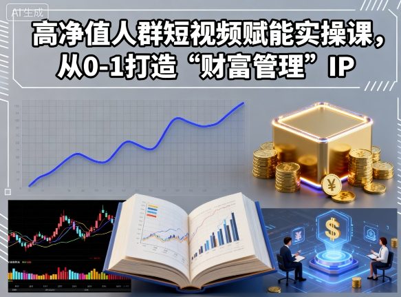 高净值人群短视频赋能实操课，从0-1打造“财富管理”IP-老K资源网