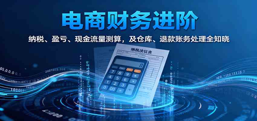 电商财务进阶：纳税、盈亏、现金流量测算，及仓库、退款账务处理全知晓-老K资源网