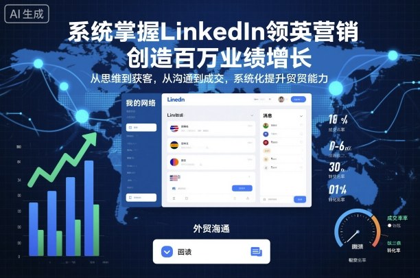 系统掌握LinkedIn领英营销，创造百万业绩增长，从思维到获客，从沟通到成交，系统化提升外贸能力-老K资源网