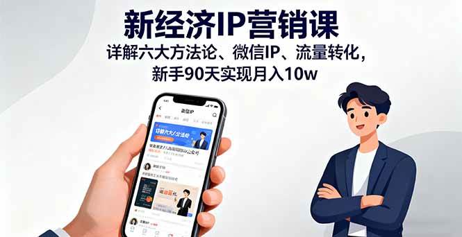 （16194期）新经济IP营销课：详解六大方法论、微信IP、流量转化，新手90天实现月入10w-老K资源网