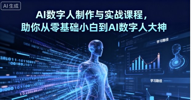 AI数字人制作与实战课程，助你从零基础小白到AI数字人大神-老K资源网