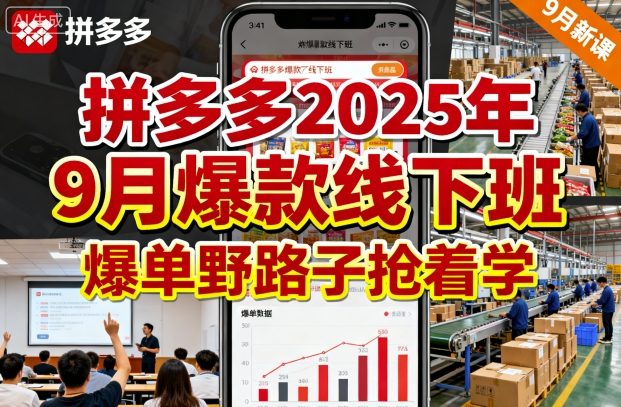 拼多多2025年9月爆款线下班，爆单野路子抢着学-老K资源网
