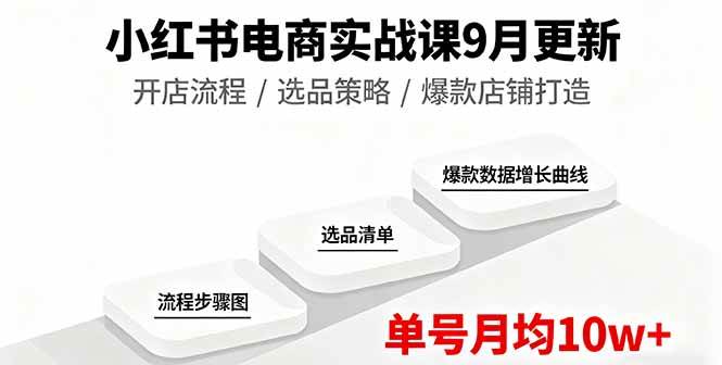 （16120期）小红书电商实战课9月更新，开店流程/选品策略/爆款店铺打造，单号月均10w+-老K资源网