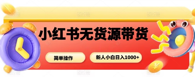 小红书无货源带货项目，简单无脑，新人小白日入多张-老K资源网