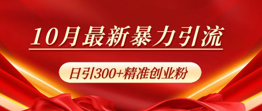 10月最新暴力引流，日引300+精准创业粉-老K资源网