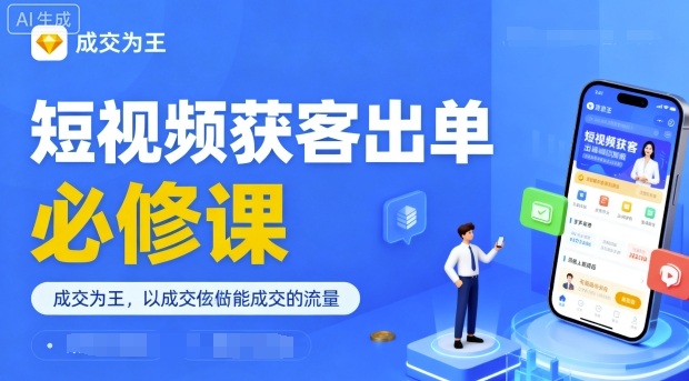 短视频获客出单必修课，成交为王，以成交为导向，直接做能成交的流量-老K资源网
