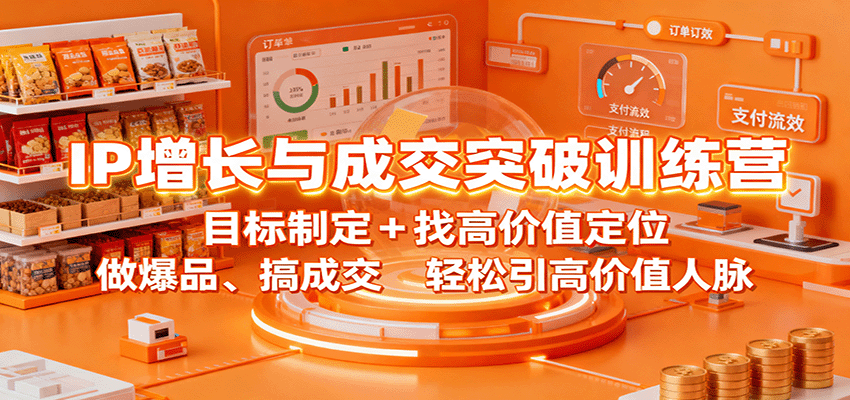 IP增长与成交突破训练营:目标制定+找高价值定位,做爆品、搞成交,轻松引高价值人脉-老K资源网