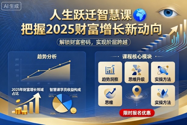 人生跃迁智慧课，把据2025财富增长新动向-老K资源网