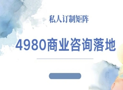 4980商业咨询师落地课程-ip运营高客单教程-老K资源网