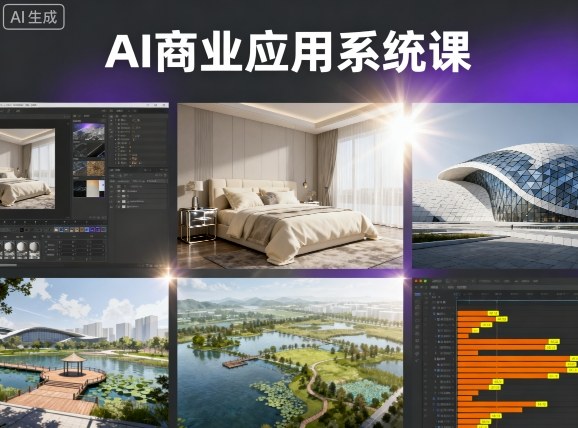 AI商业应用系统课，室内-软装-建筑-景观，智能设计+效果图+动画画实战-老K资源网