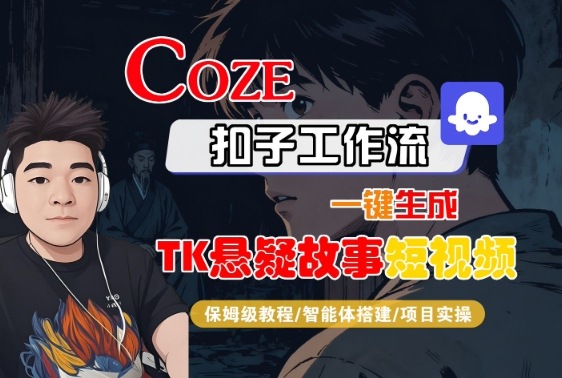 Coze扣子智能体工作流一键生成“TK悬疑故事“短视频，全流程保姆级教学-老K资源网