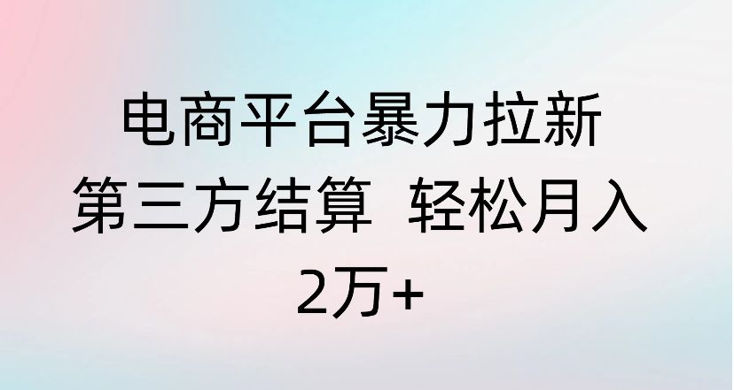 电商平台暴力拉新第三方结算 轻松月入2万+【揭秘】-老K资源网