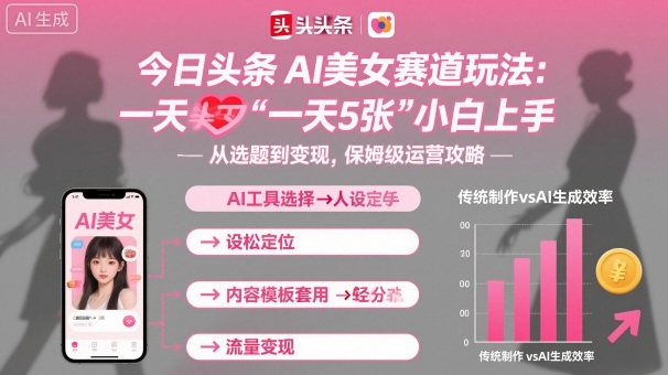 今日头条AI美女赛道玩法，一天轻松5张，小白轻松上手-老K资源网