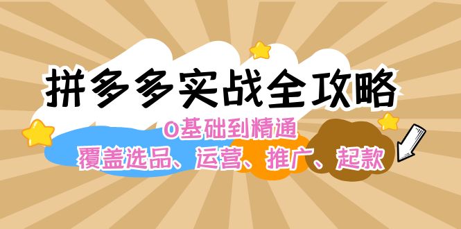 拼多多实战全攻略：0基础到精通，覆盖选品、运营、推广、起款-轻创联盟