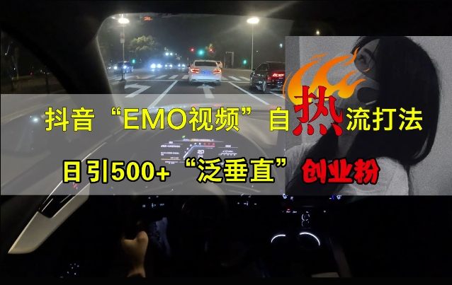 抖音EMO视频自热打法，日引500+“泛垂直”创业粉-轻创联盟