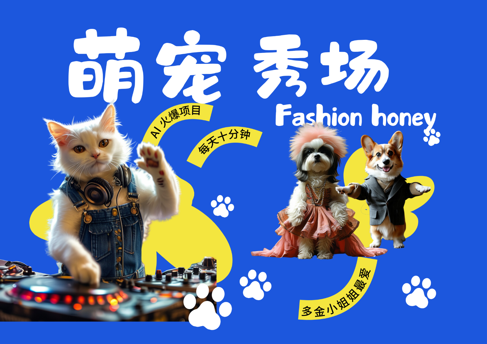 酷飒动物跳舞走秀  时尚喵FASHION汪 多金小姐姐最爱的 轻松月入破W-轻创联盟